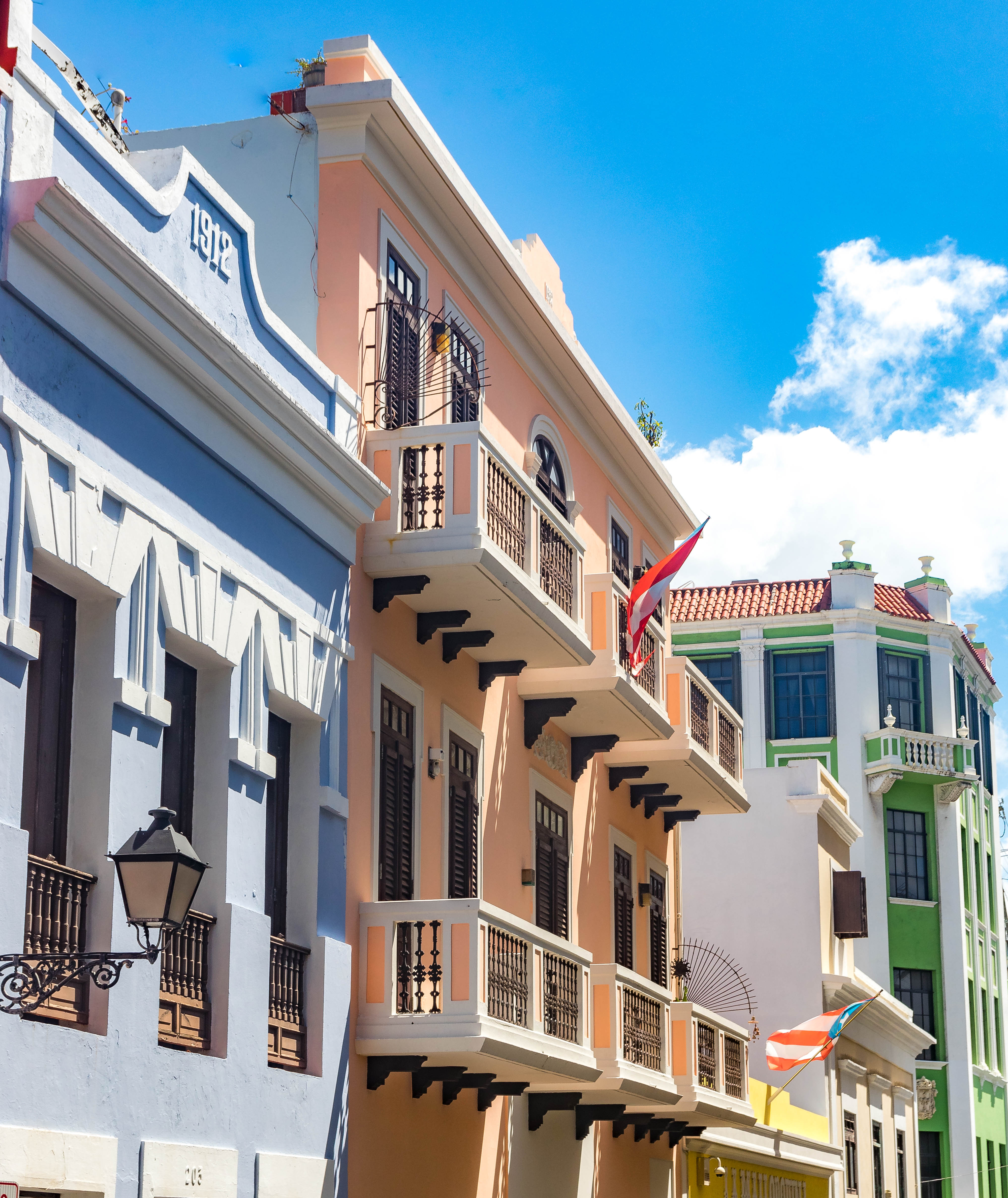 Colourful street architecture