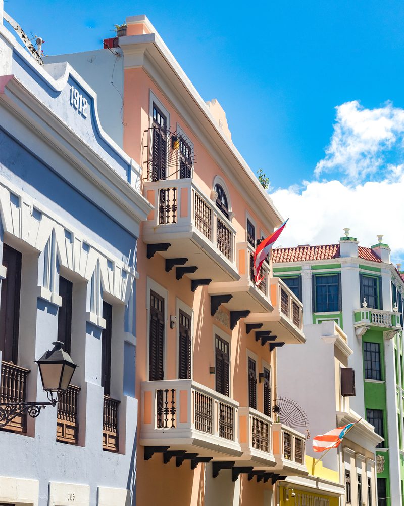Colourful street architecture